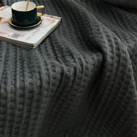 HKM-354323 Nordic Style Solid Color Cotton Fabric Pillow Cover for Sofa and Bed - Circle Pattern in Silver Gray and Space Gray