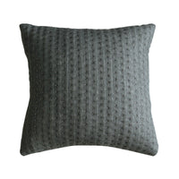 HKM-354323 Nordic Style Solid Color Cotton Fabric Pillow Cover for Sofa and Bed - Circle Pattern in Silver Gray and Space Gray