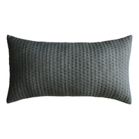 HKM-354323 Nordic Style Solid Color Cotton Fabric Pillow Cover for Sofa and Bed - Circle Pattern in Silver Gray and Space Gray