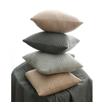 HKM-354323 Nordic Style Solid Color Cotton Fabric Pillow Cover for Sofa and Bed - Circle Pattern in Silver Gray and Space Gray
