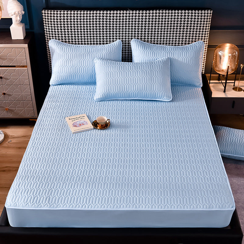HKM-354451 Breathable Mattress Cover Protector with Quilted Polyester Fabric