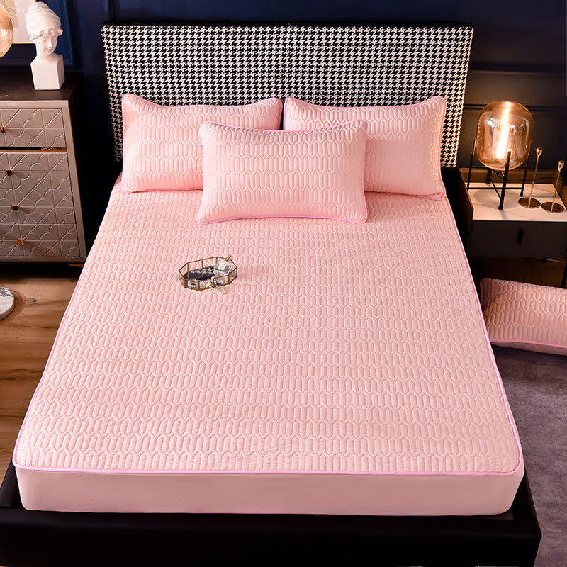 HKM-354451 Breathable Mattress Cover Protector with Quilted Polyester Fabric