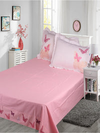 HKM-354643 Children's Princess Cartoon Wind Bedding Set - Cotton Quilt with Pillowcases in Pink & White