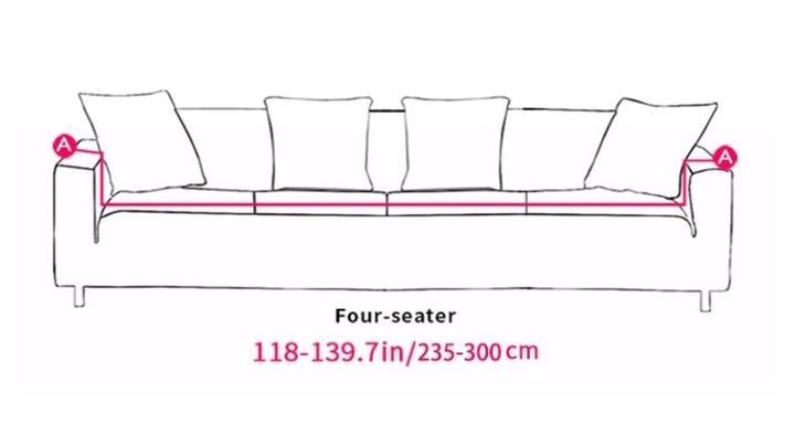 HKM-354707 Curve Slipcover in Geometric Abstraction for Double Seat Sofas