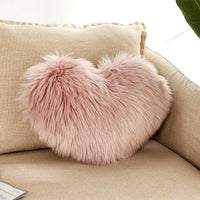 HKM-354771 Heart-Shaped Plush Cushion Pillow Cover in Multiple Colors