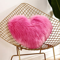 HKM-354771 Heart-Shaped Plush Cushion Pillow Cover in Multiple Colors