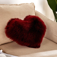 HKM-354771 Heart-Shaped Plush Cushion Pillow Cover in Multiple Colors