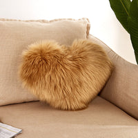 HKM-354771 Heart-Shaped Plush Cushion Pillow Cover in Multiple Colors