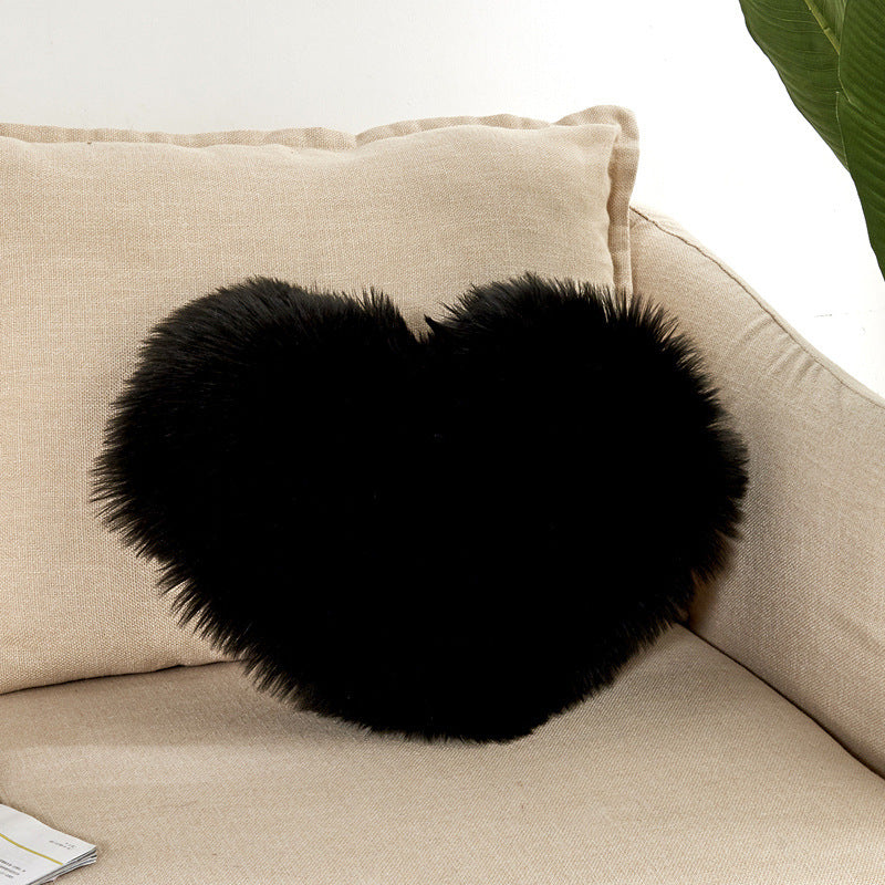HKM-354771 Heart-Shaped Plush Cushion Pillow Cover in Multiple Colors