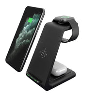 HKM-355027 3-in-1 Wireless Charger Stand for iPhone 12, Apple Watch, and AirPods, Fast Charging Design, Compact and Portable