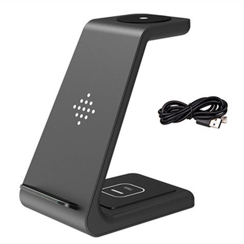 HKM-355027 3-in-1 Wireless Charger Stand for iPhone 12, Apple Watch, and AirPods, Fast Charging Design, Compact and Portable