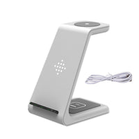 HKM-355027 3-in-1 Wireless Charger Stand for iPhone 12, Apple Watch, and AirPods, Fast Charging Design, Compact and Portable