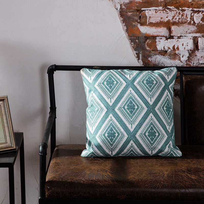HKM-355027 Geometric Abstract Cotton Cushion with PP Cotton Filling, 45x45cm
