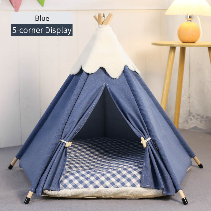 HKM-355155 Cozy Removable Cat Tent Nest - Washable Small & Medium Sizes in Snow Velvet Colors