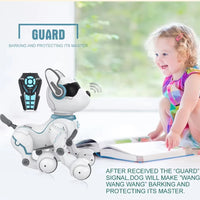 HKM-355219 Programmable Remote-Controlled Stunt Dog with Voice Imitation and Light & Sound Features for Kids