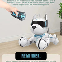 HKM-355219 Programmable Remote-Controlled Stunt Dog with Voice Imitation and Light & Sound Features for Kids