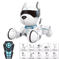 HKM-355219 Programmable Remote-Controlled Stunt Dog with Voice Imitation and Light & Sound Features for Kids