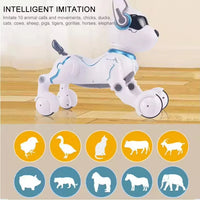 HKM-355219 Programmable Remote-Controlled Stunt Dog with Voice Imitation and Light & Sound Features for Kids