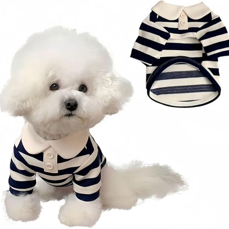 HKM-355283 Polo T-Shirts for Small to Medium Dogs - Breathable Summer Apparel for Puppies and Kittens