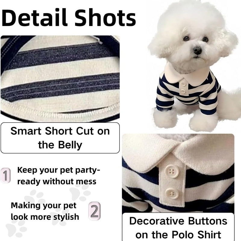 HKM-355283 Polo T-Shirts for Small to Medium Dogs - Breathable Summer Apparel for Puppies and Kittens