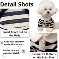 HKM-355283 Polo T-Shirts for Small to Medium Dogs - Breathable Summer Apparel for Puppies and Kittens