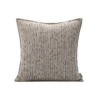 HKM-355603 Coffee Textured Cotton and Linen Pillow with Feather Core - Modern Minimalist Design 50x50cm