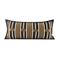 HKM-355603 Coffee Textured Cotton and Linen Pillow with Feather Core - Modern Minimalist Design 50x50cm