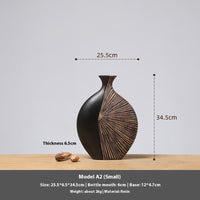 HKM-355731 Elegant Vertical High Floor Vase in Modern Resin Design for Stylish Home Decor