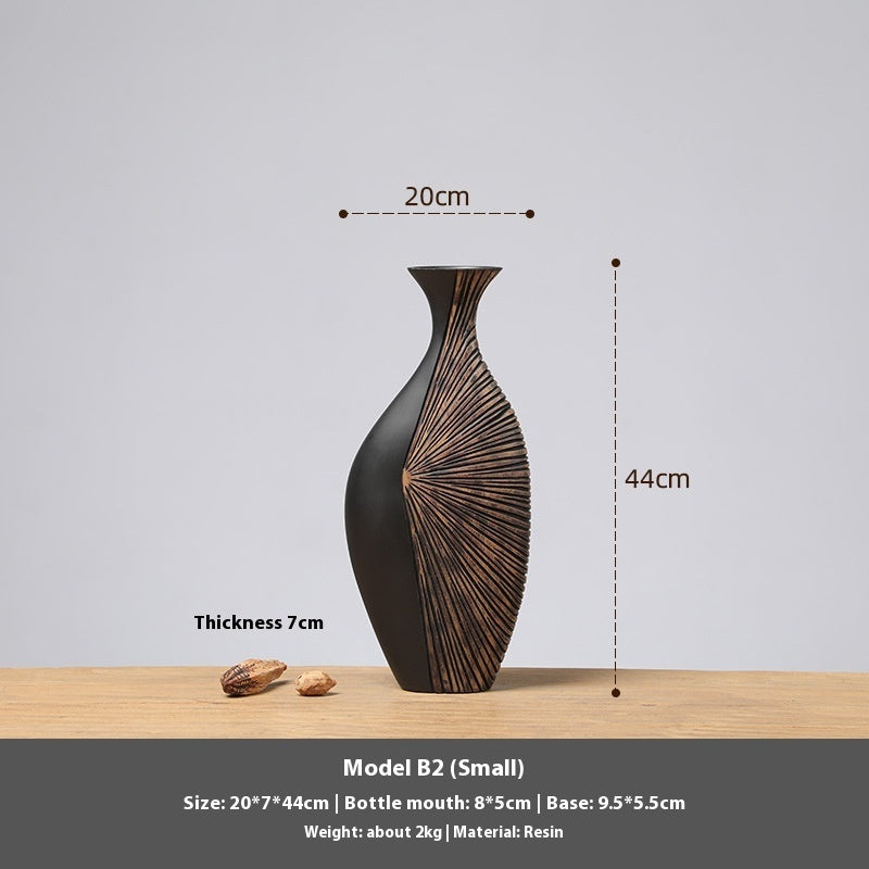 HKM-355731 Elegant Vertical High Floor Vase in Modern Resin Design for Stylish Home Decor