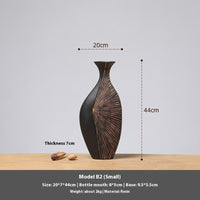 HKM-355731 Elegant Vertical High Floor Vase in Modern Resin Design for Stylish Home Decor