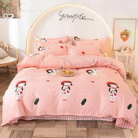 HKM-355795 Aloe Cotton 4-Piece Spring-Summer Bed Sheet Set with Floral Design
