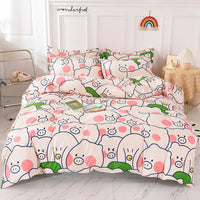 HKM-355795 Aloe Cotton 4-Piece Spring-Summer Bed Sheet Set with Floral Design