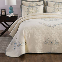 HKM-355795 European-Style Pure Cotton Geometric Quilt Bed Cover Set in Multiple Sizes