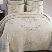 HKM-355795 European-Style Pure Cotton Geometric Quilt Bed Cover Set in Multiple Sizes