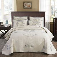 HKM-355795 European-Style Pure Cotton Geometric Quilt Bed Cover Set in Multiple Sizes