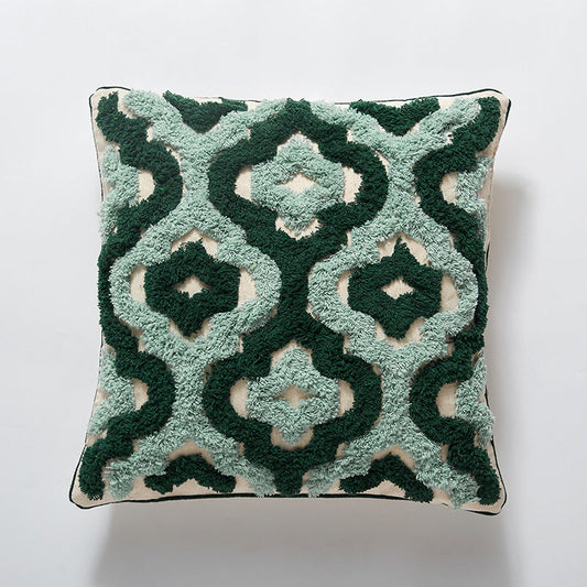 HKM-355859 Cotton Tufted Pillowcase with Geometric Abstract Design, Core-Free, 45x45cm & 30x50cm Options