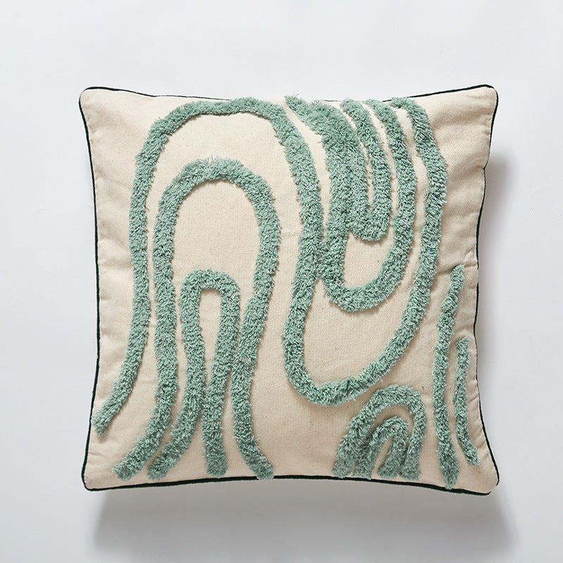 HKM-355859 Cotton Tufted Pillowcase with Geometric Abstract Design, Core-Free, 45x45cm & 30x50cm Options