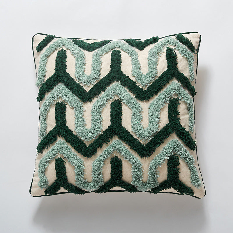 HKM-355859 Cotton Tufted Pillowcase with Geometric Abstract Design, Core-Free, 45x45cm & 30x50cm Options