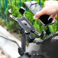 HKM-355859 Electric Motorcycle and Bicycle Mobile Phone Holder - Shock-Proof Navigation Bracket for 4.8 to 6.8 Inch Devices
