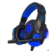 HKM-355859 Gaming Headset with Microphone and LED Lighting - Black and Blue Design