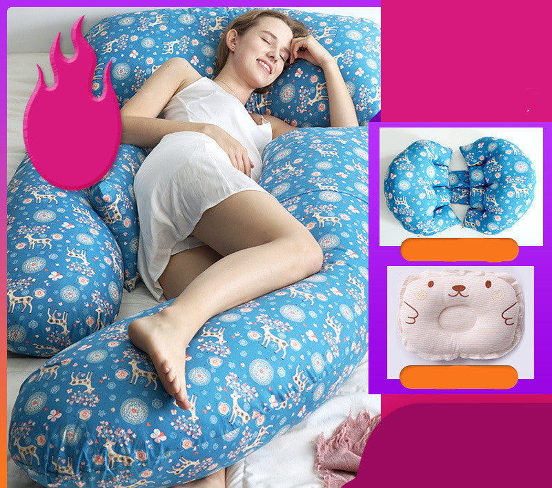HKM-355923 Pregnant Woman's U-Shaped Sleep Support Pillow for Back and Abdomen Relief