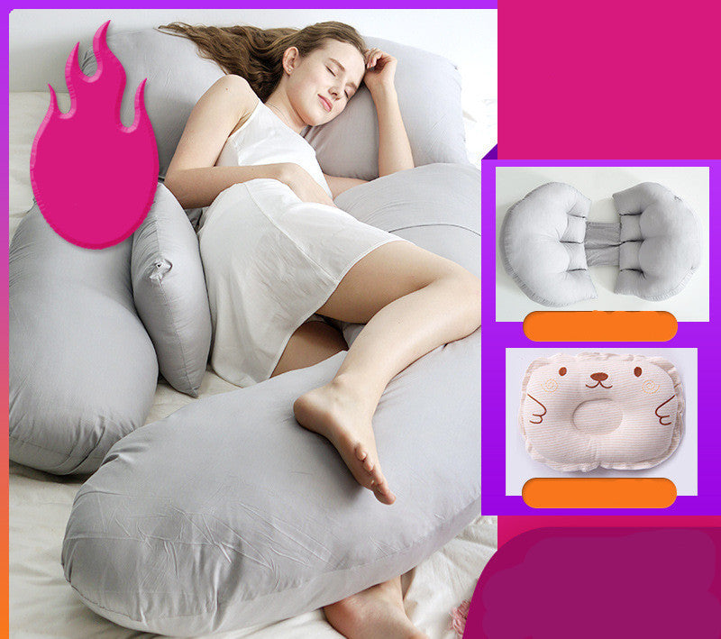 HKM-355923 Pregnant Woman's U-Shaped Sleep Support Pillow for Back and Abdomen Relief