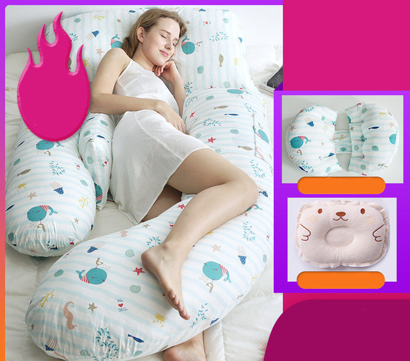 HKM-355923 Pregnant Woman's U-Shaped Sleep Support Pillow for Back and Abdomen Relief
