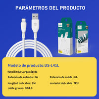 HKM-356051 2M Micro USB Cable 6A High-Speed Data Transfer, PVC & Braided Nylon Construction