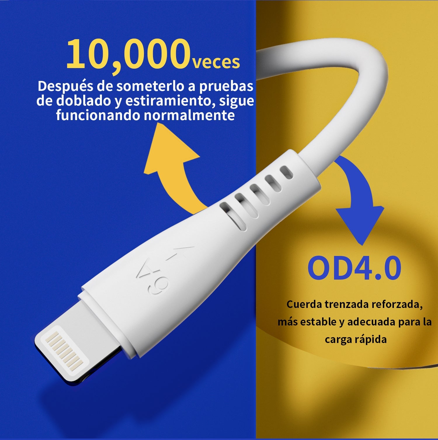 HKM-356051 2M Micro USB Cable 6A High-Speed Data Transfer, PVC & Braided Nylon Construction