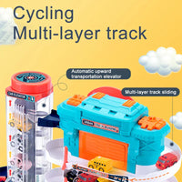 HKM-356051 3-Layer Electric Car Parking Lot Toy with Light and Music for Kids