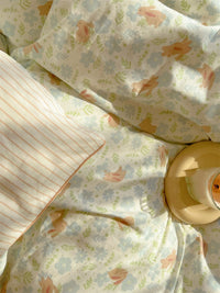 HKM-356115 Pastoral Floral Print Pure Cotton Four-Piece Bedding Set