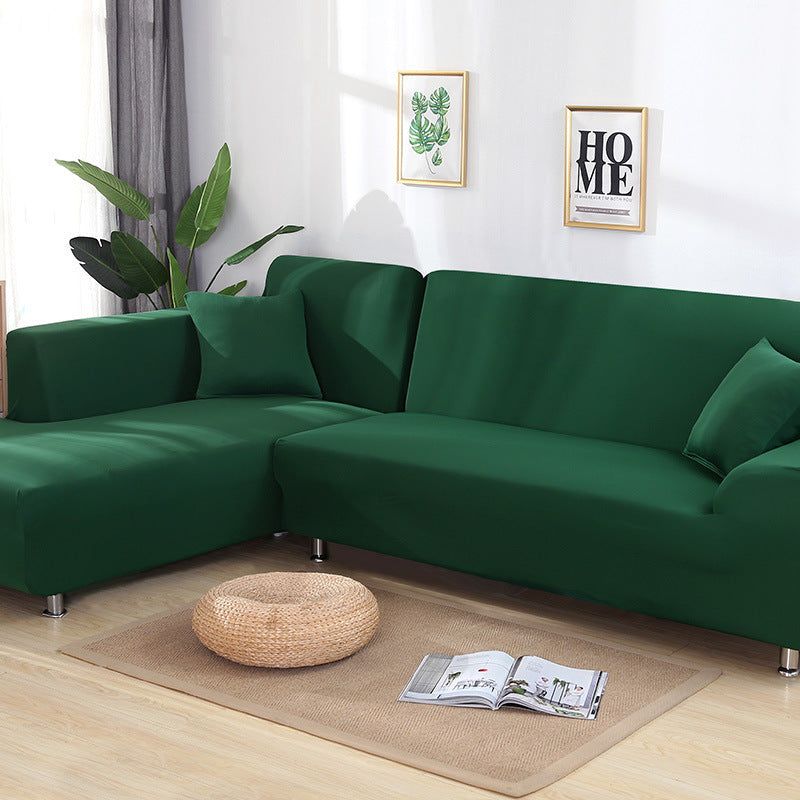 HKM-356179 Elastic Sofa Cover Set for Corner Sectional - 2-Piece Design, Stretchable Polyester & Spandex