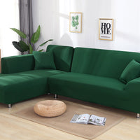 HKM-356179 Elastic Sofa Cover Set for Corner Sectional - 2-Piece Design, Stretchable Polyester & Spandex