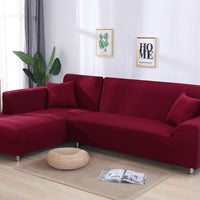 HKM-356179 Elastic Sofa Cover Set for Corner Sectional - 2-Piece Design, Stretchable Polyester & Spandex